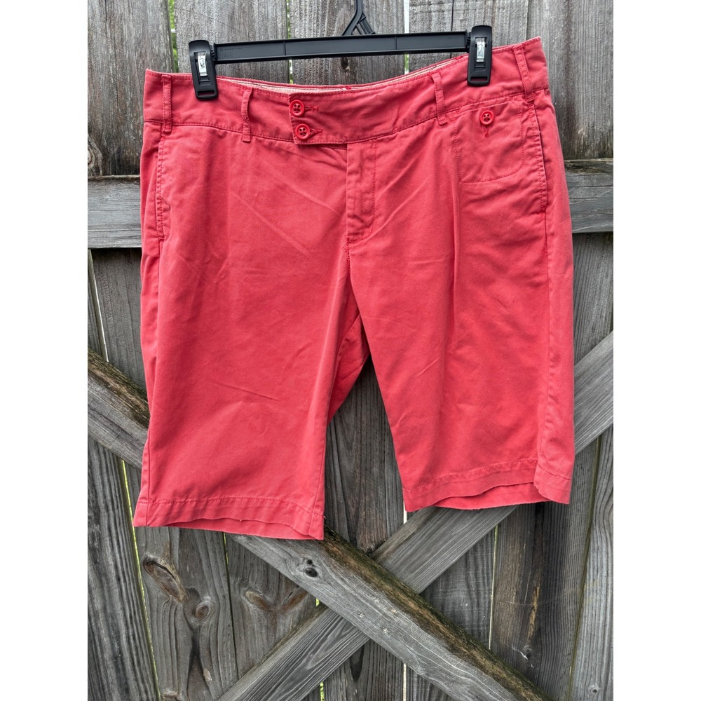 VTG Old Navy Low Waist Cotton Twill Bermuda Short Coral Red Sz‎ 14 457219-05-1